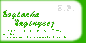 boglarka maginyecz business card